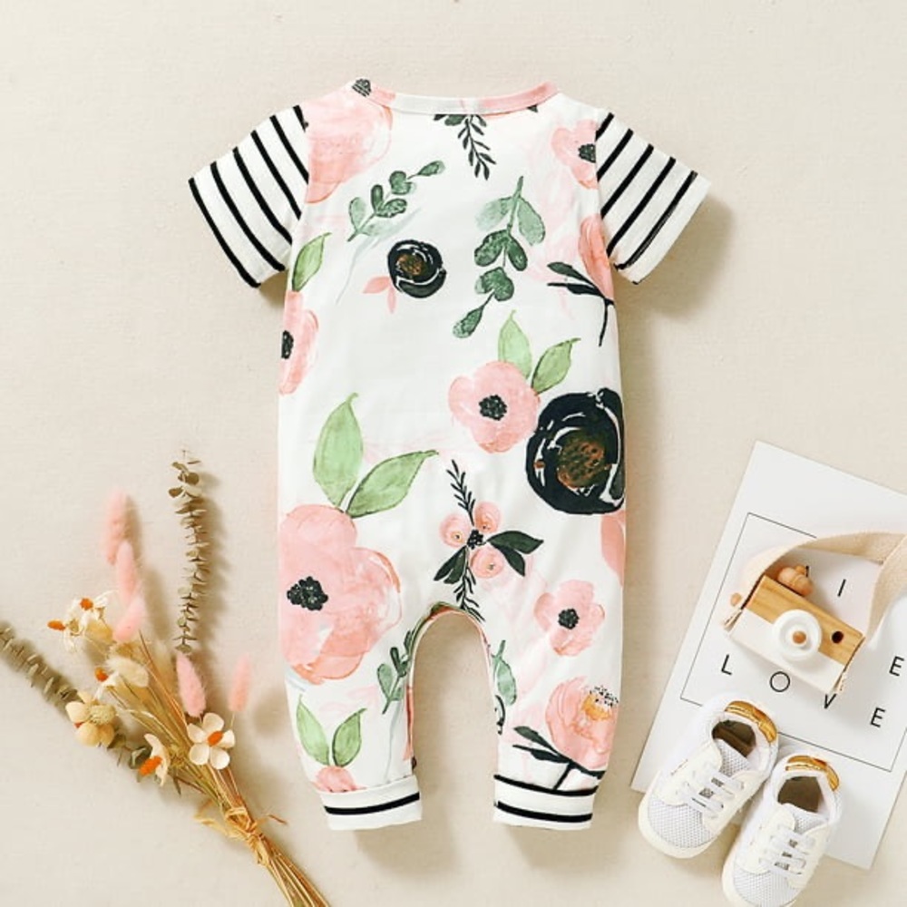 PatPat Striped One Piece Set Size: 9-12 months